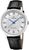 Festina Solar-Herrenuhr mit silbernem Zifferblatt, römischen Ziffern und schwarzem Lederarmband