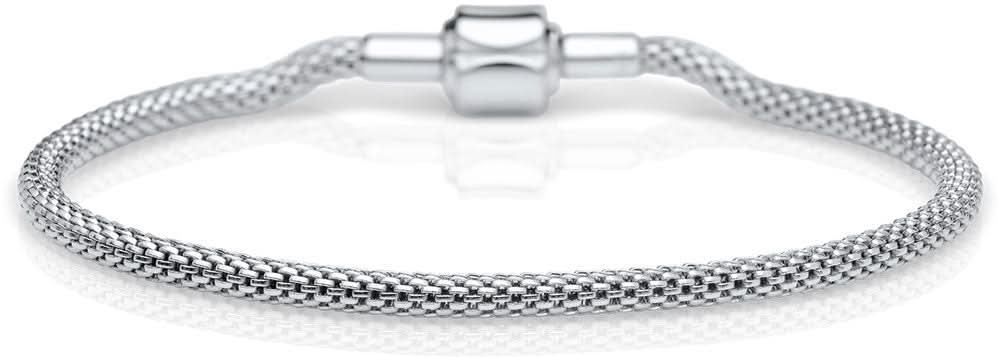 Bracelet en acier inoxydable avec structure de chaîne tressée et fermoir