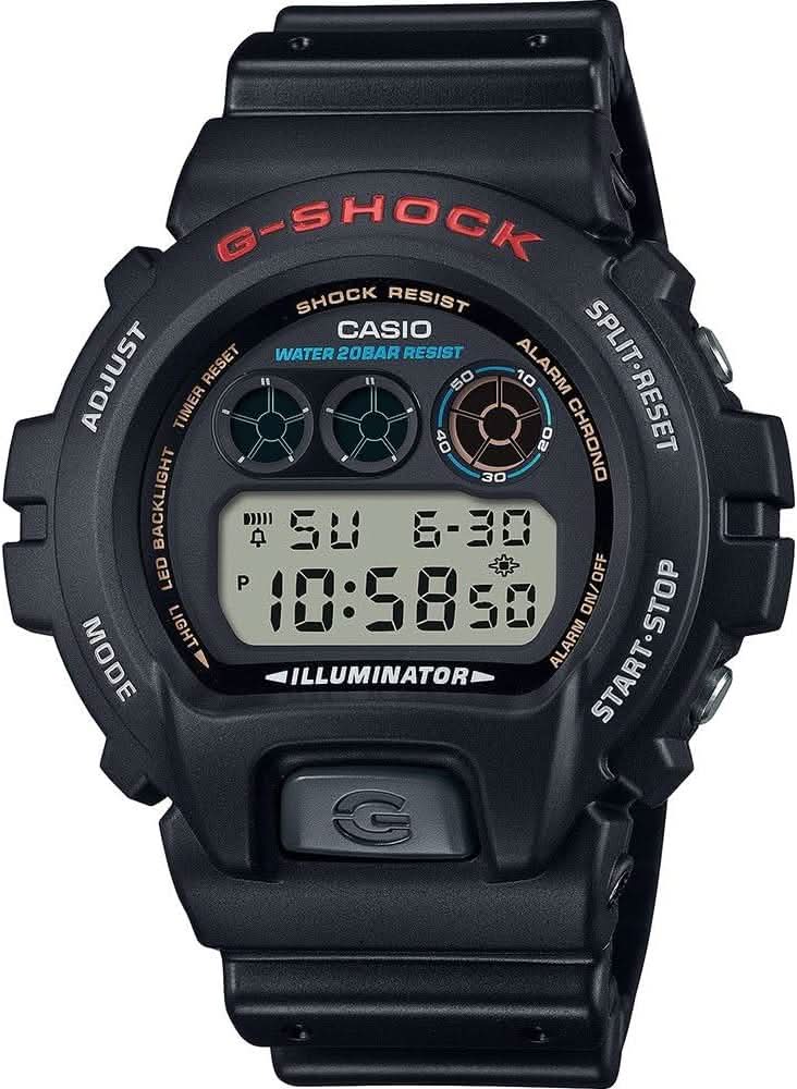 Casio G-Shock Montre numérique, boîtier et bracelet noirs, écran LCD rétroéclairé