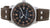 Bracelet de montre pour homme avec bracelet en cuir marron, boîtier argenté et cadran analogique noir