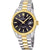 Festina Herrenuhr: dunkelblaues Zifferblatt, goldene Marker, Edelstahlarmband gold-silber
