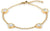 Goldfarbenes Armband mit Herz-Elementen und blau schimmernden Steineinsätzen