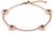 Bracelet rosé avec breloques en forme de cœur et insert noir
