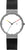 Montre unisexe Jacob Jensen en titane avec cadran blanc, aiguilles colorées et bracelet noir