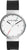 Montre Jacob Jensen pour homme avec cadran blanc, aiguilles noires et bracelet en caoutchouc noir