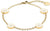 Armband mit goldfarbenen Kettengliedern und runden Anhängern mit hellen Details