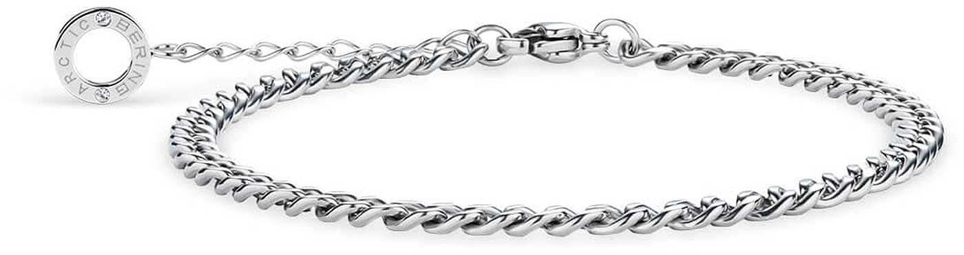 Bracelet en acier inoxydable avec chaîne gourmette, design à maillons argentés et fermoir rond