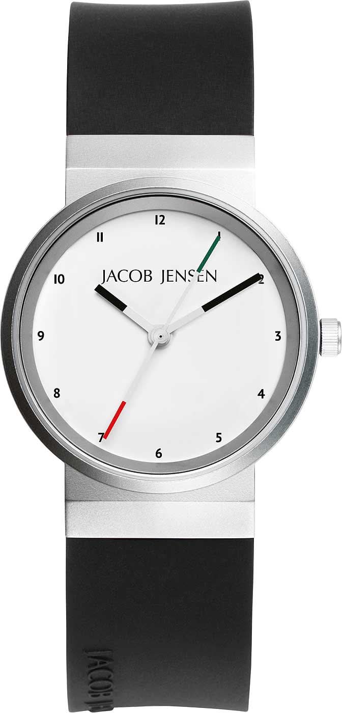 Montre pour femme avec boîtier rond argenté, cadran blanc, bracelet noir et aiguilles vertes/rouges