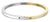 Armband aus Edelstahl mit goldfarbener Kante und Zirkonia-Reihe im zweifarbigem Band