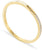Bracelet en acier inoxydable doré avec pierres décoratives sur le bord, charnière visible