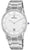 Montre pour femme avec bracelet en acier inoxydable, cadran blanc avec chiffres romains et date