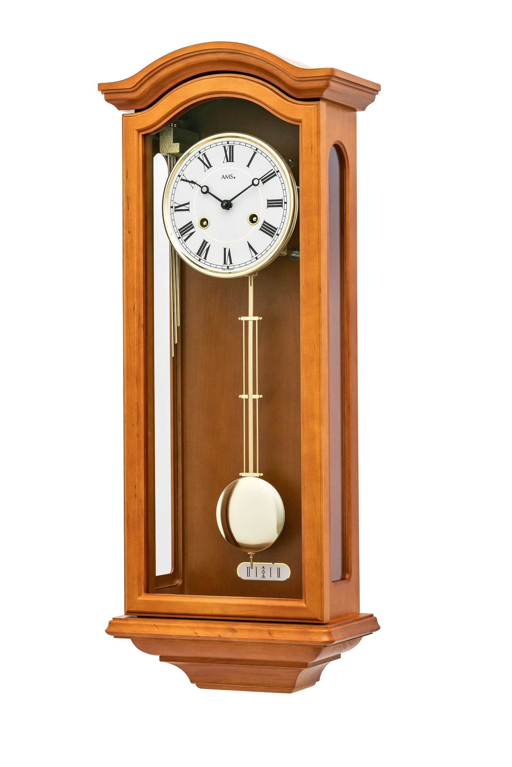 Horloge murale AMS 66x26 cm bois • Mouvement mécanique • Sonnerie Bim-Bam
