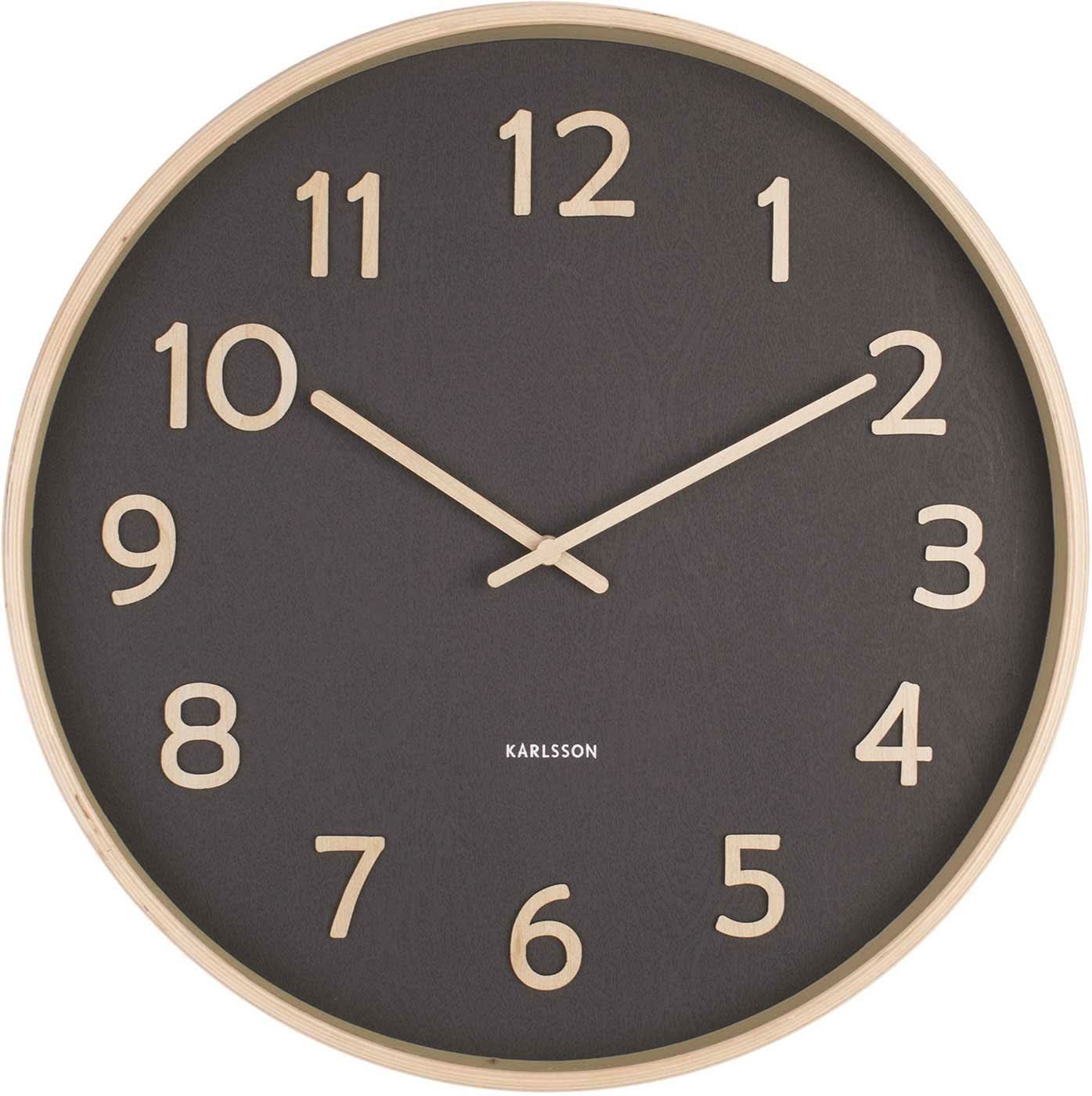 Horloge murale Karlsson 40x40x4,5 cm Bois • Design moderne • Aspect naturel