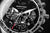 Herrenuhr Chronograph mit schwarzem Zifferblatt, weißen Zeigern und Zählern