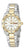 Montre Seiko 5 pour femme avec bracelet bicolore en acier inoxydable, cadran argenté-doré et affichage de la date
