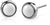 Clous d'oreilles ronds en acier inoxydable avec surface argentée brillante et bordure foncée