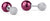 Boucles d'oreilles en argent sterling 925 avec disques ronds violets et clous à billes argentées