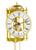 Hermle Wanduhr, goldfarbenes Zifferblatt mit römischen Ziffern und sichtbarem Uhrwerk