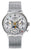 Montre pour femme avec cadran argenté, affichage des phases de lune et bracelet en maille d'acier inoxydable