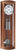 Horloge murale en bois avec boîtier marron, cadran sous verre, balancier et timbre rond