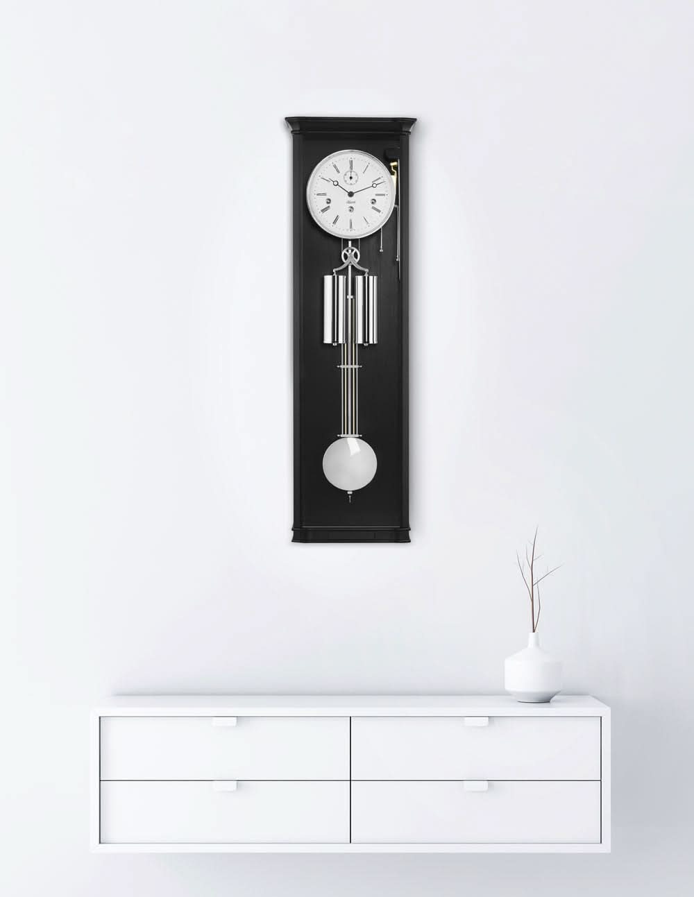Horloge murale Hermle 87,5x25x13,5 cm bois • Mouvement mécanique • Sonnerie Westminster