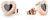 Clous d'oreilles en forme de cœur en acier inoxydable avec cœur noir et monture plaquée or rose, ornés de pierres scintillantes