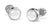 Clous d'oreilles ronds avec insert en verre blanc, dos poli avec fermoir papillon