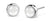 Clous d'oreilles ronds en acier inoxydable avec incrustation de verre blanc et bordure métallique polie