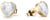 Boucles d'oreilles cœur en acier inoxydable Bering, plaquage or avec insert blanc
