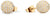 Ohrstecker, goldfarbene Kugel mit vielen funkelnden Steinchen besetzt