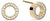 Clous d'oreilles ronds dorés avec couronne de strass et incrustations de pierres claires