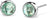 Boucles d'oreilles en acier inoxydable avec pierre ronde couleur menthe sertie