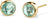 Clous d'oreilles en acier inoxydable avec pierre ronde couleur menthe dans un anneau plaqué or