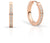 Bering Boucles d'oreilles jonc en acier inoxydable, couleur or rose, avec zirconias