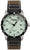 Montre automatique pour homme Zeppelin, boîtier noir, cadran beige, bracelet en cuir.