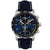Herren-Quarzarmbanduhr, analoger Chronograph, blau-schwarzes Zifferblatt, Textilband