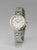 Damenuhr Seiko mit zweifarbigem Metallarmband und rundem weißen Zifferblatt mit Diamanten