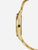 Goldfarbene Seiko Damenuhr mit rundem Gehäuse und Gliederarmband, Seitenansicht