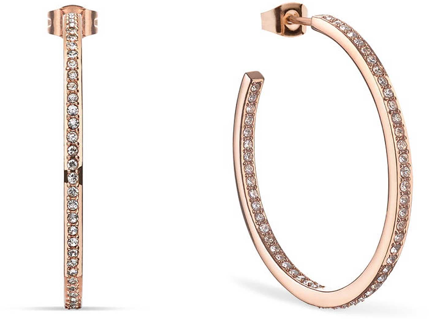 Créoles en acier inoxydable avec pierres - Bering Jewelry Modèle : 731-37-05