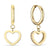 Boucles d'oreilles Bering : créoles dorées avec pendentif cœur et pierres de zircon