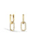 Boucles d'oreilles en acier inoxydable doré avec pavé de zirconias ovale sur le fermoir à charnière
