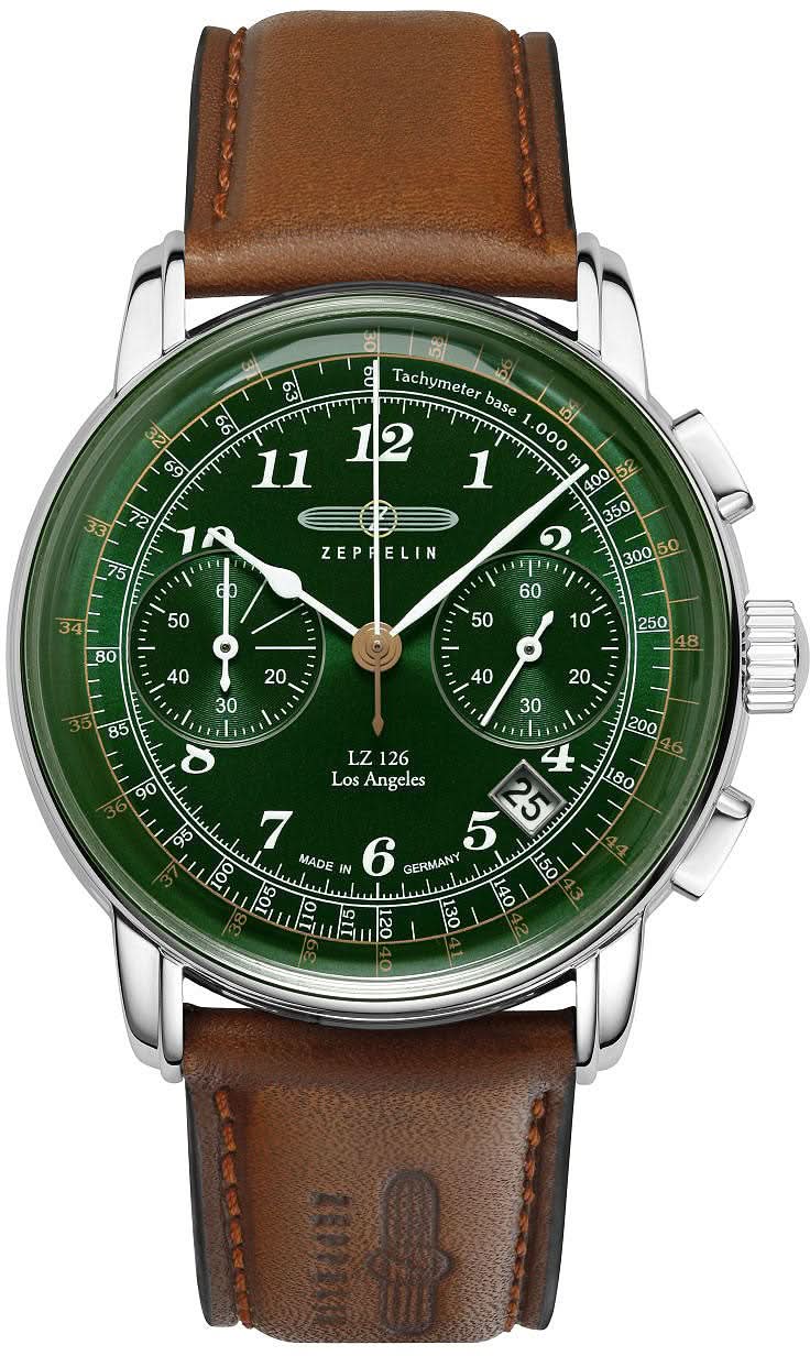 Montre pour homme Zeppelin LZ 126 Los Angeles 7614-4 • Fabriquée en Allemagne • Chronographe