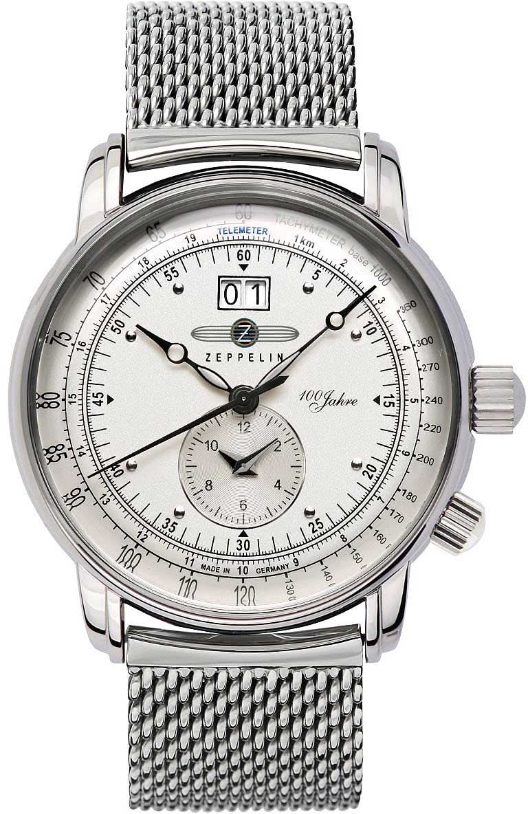Bracelet de montre pour homme avec bracelet en maille métallique argentée et cadran rond analogique