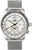 Bracelet de montre pour homme avec bracelet en maille métallique argentée et cadran rond analogique