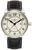 Montre Zeppelin pour homme avec bracelet en cuir noir, boîtier argenté, cadran blanc et affichage de la date