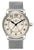 Montre homme avec bracelet en maille argentée, cadran analogique et guichet date à 3h