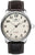 Montre Zeppelin pour homme avec boîtier rond argenté, cadran beige et bracelet en cuir noir