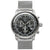 Zeppelin Herren-Chronograph Armbanduhr mit schwarzem Zifferblatt und Stahl-Meshband