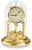 Horloge de table avec cloche en verre, cadran rond et boîtier en métal doré