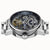 Ingersoll Herrenuhr mit Edelstahlgehäuse, geriffelter Krone und offenem Skelettwerk